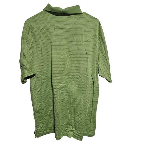 Jos. A. Bank Leadbetter Golf Polo Shirt Green Mens Size Large Striped Collared - Picture 2 of 3